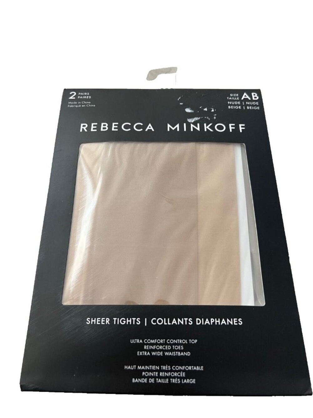 Rebecca Minkoff Sheer Tights Hosiery Nude Beige 2 Pairs ( AB )